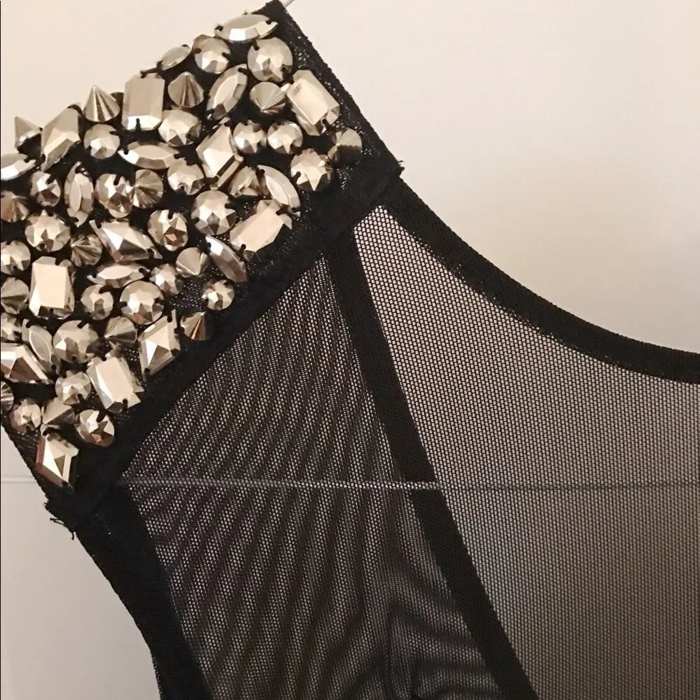 Urban Outfitters Embellished Bodycon Black Dress - Picture 5 of 7